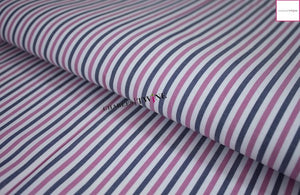 Wrinkle Free Cotton NAVY/PINK/WHITE Stripe Dress Shirt