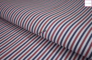 Wrinkle Free Cotton RED/NAVY/WHITE Stripe Dress Shirt