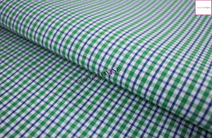 Wrinkle Free Cotton GREEN/NAVY/WHITE Plaid Dress Shirt
