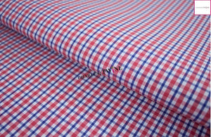 Wrinkle Free Cotton RED/NAVY/WHITE Plaid Dress Shirt